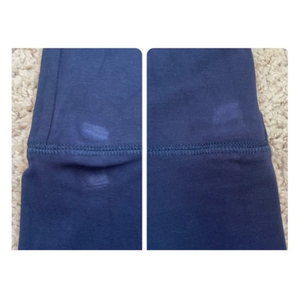 Nuuds Navy Blue SwiftStretch Fold Over Mini Flare Leggings Size Large - Picture 15 of 16